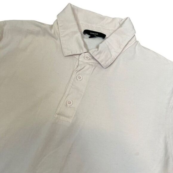 Vince Men's Light Pink Cotton Polo Collared 3 Button Short Sleeve Size Small - Picture 3 of 11